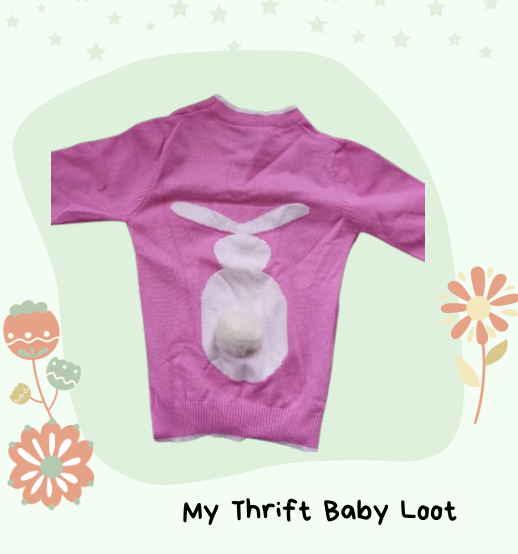 Like New korean sweater with bunny tail back (4-7 years)